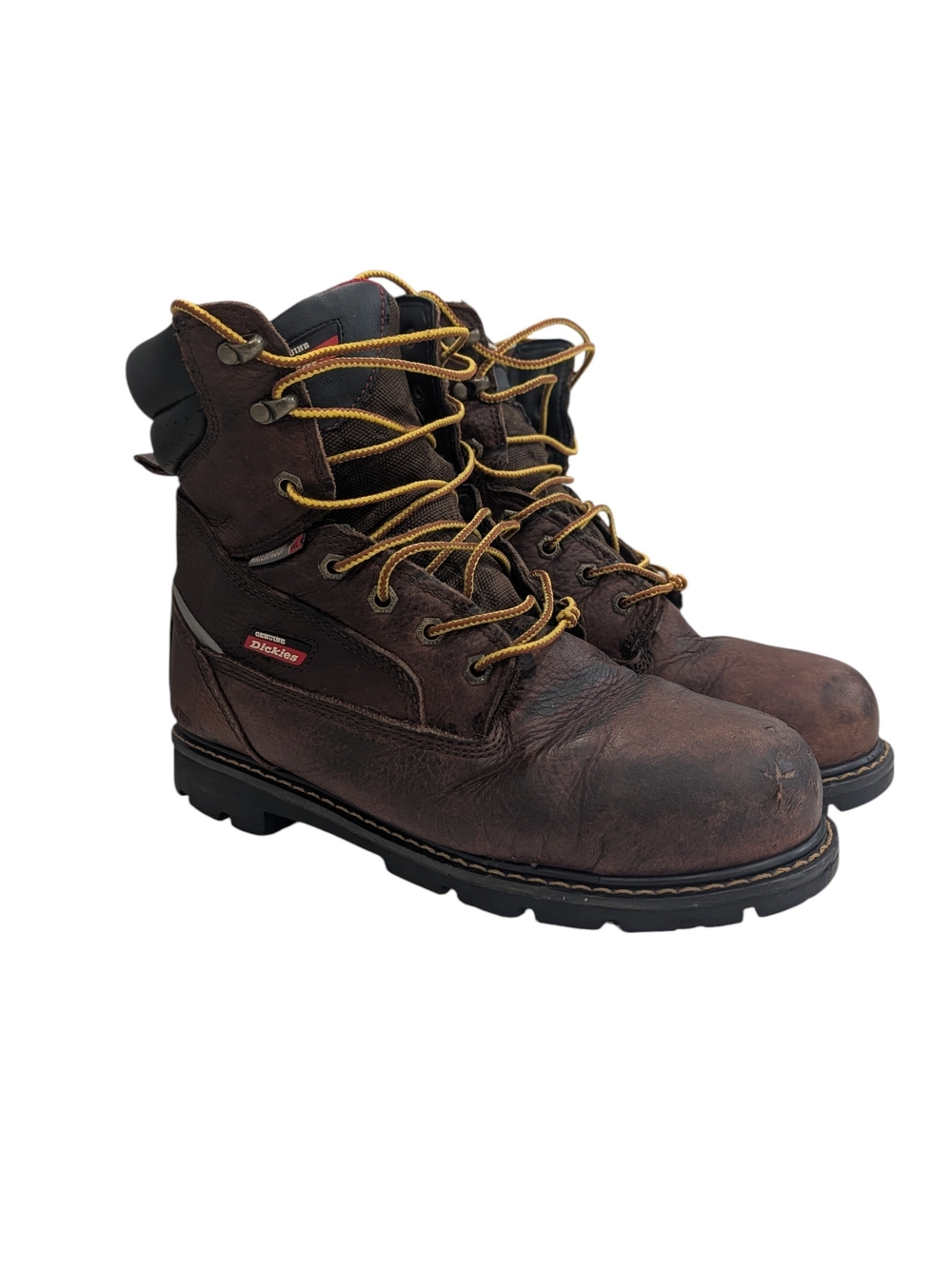 Dickies Men's Brown Work Boots Rugged Lace-Up Safety Steel Toe Waterproof